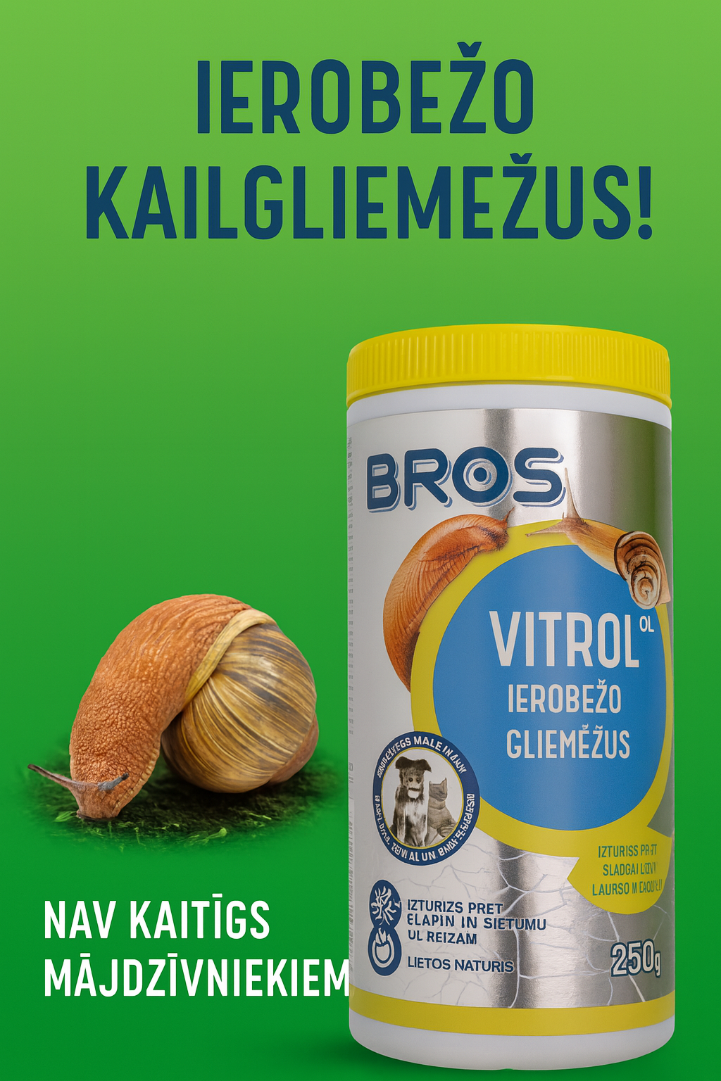 Vitrol GB 250g pret kailgliemežiem, espanjansiruetkat, etanat