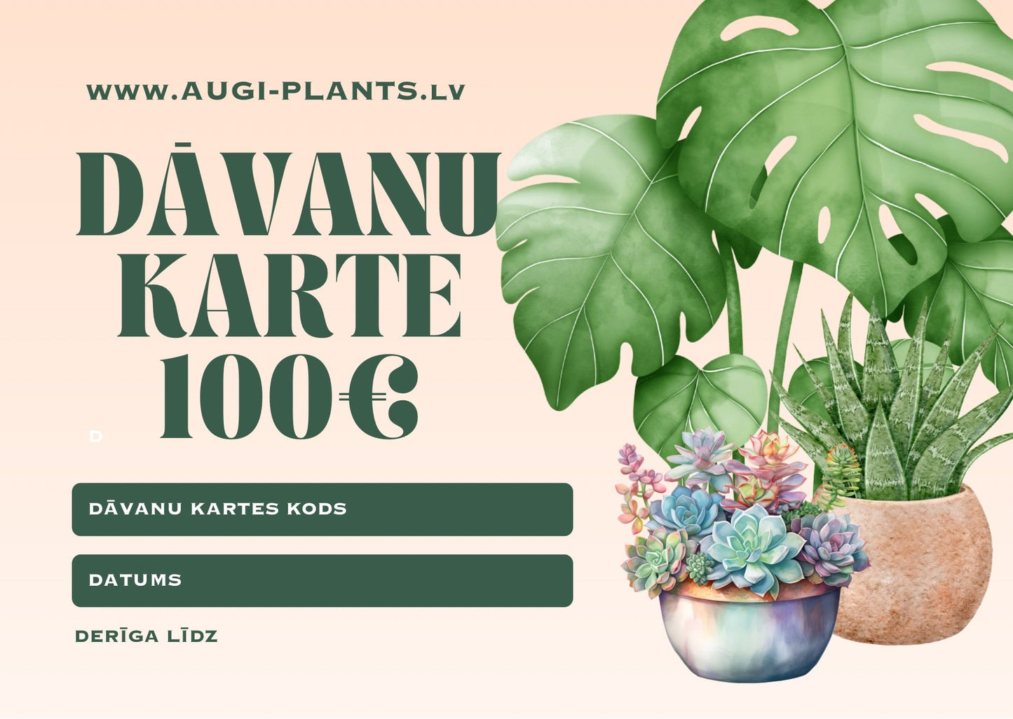 Dāvanu karte - www.augi-plants.lv