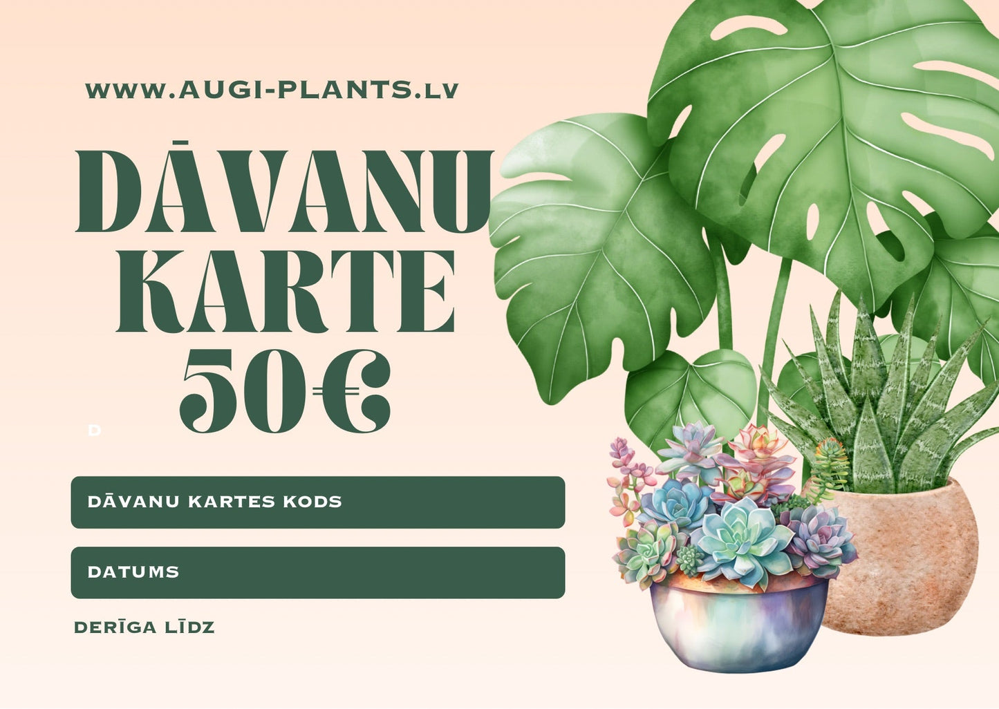 Dāvanu karte - www.augi-plants.lv