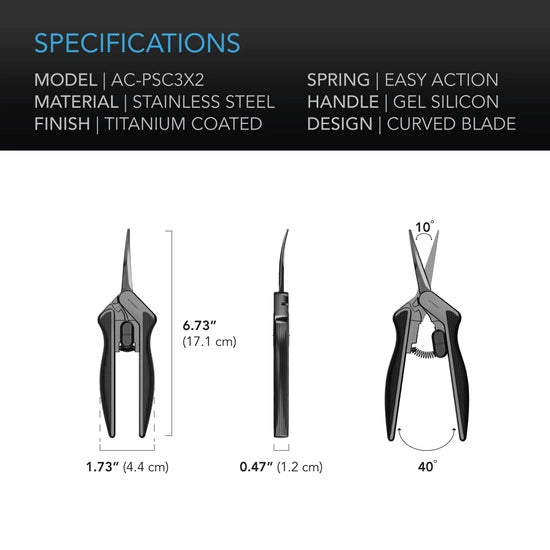 AC Infinity Curved Pruning Shear – Nerūsējošā Tērauda Atzarošanas Šķēres