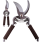 Garden shears with leather handle