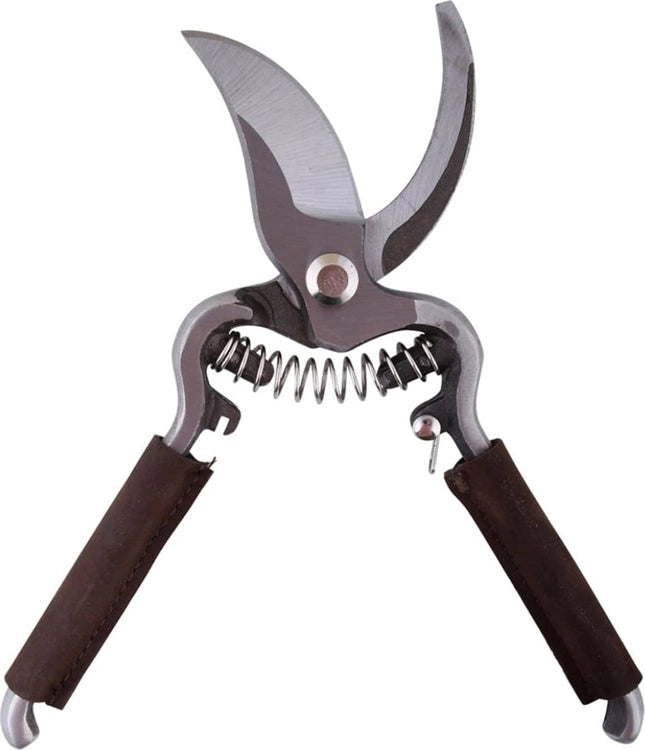 Garden shears with leather handle