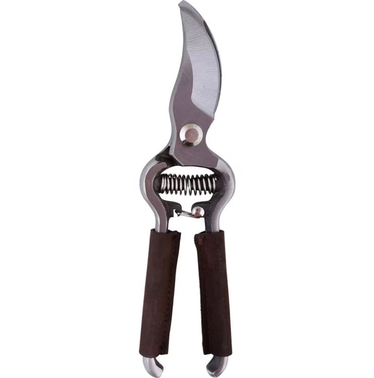 Garden shears with leather handle